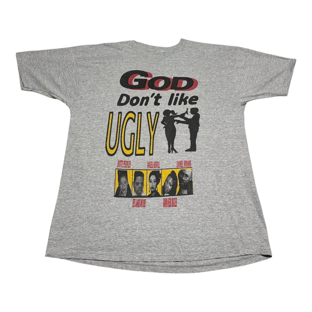 Vintage God Don't Like Ugly Mary Monroe Musical Cast Gray Shirt Men's XL
